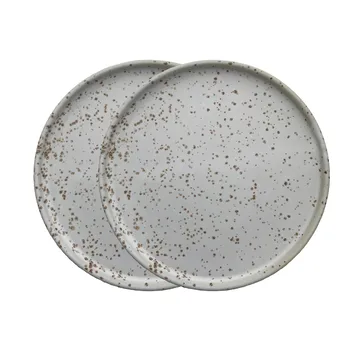 Inka plate Ø16 cm 2-pack - white-light brown - OYOY