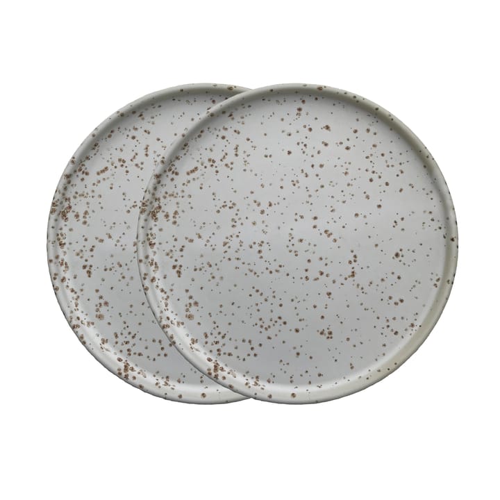 Inka plate Ø16 cm 2-pack, white-light brown OYOY