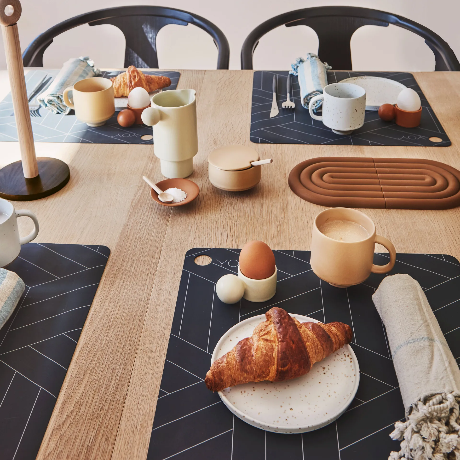 Inka plate Ø16 cm 2-pack, white-light brown OYOY