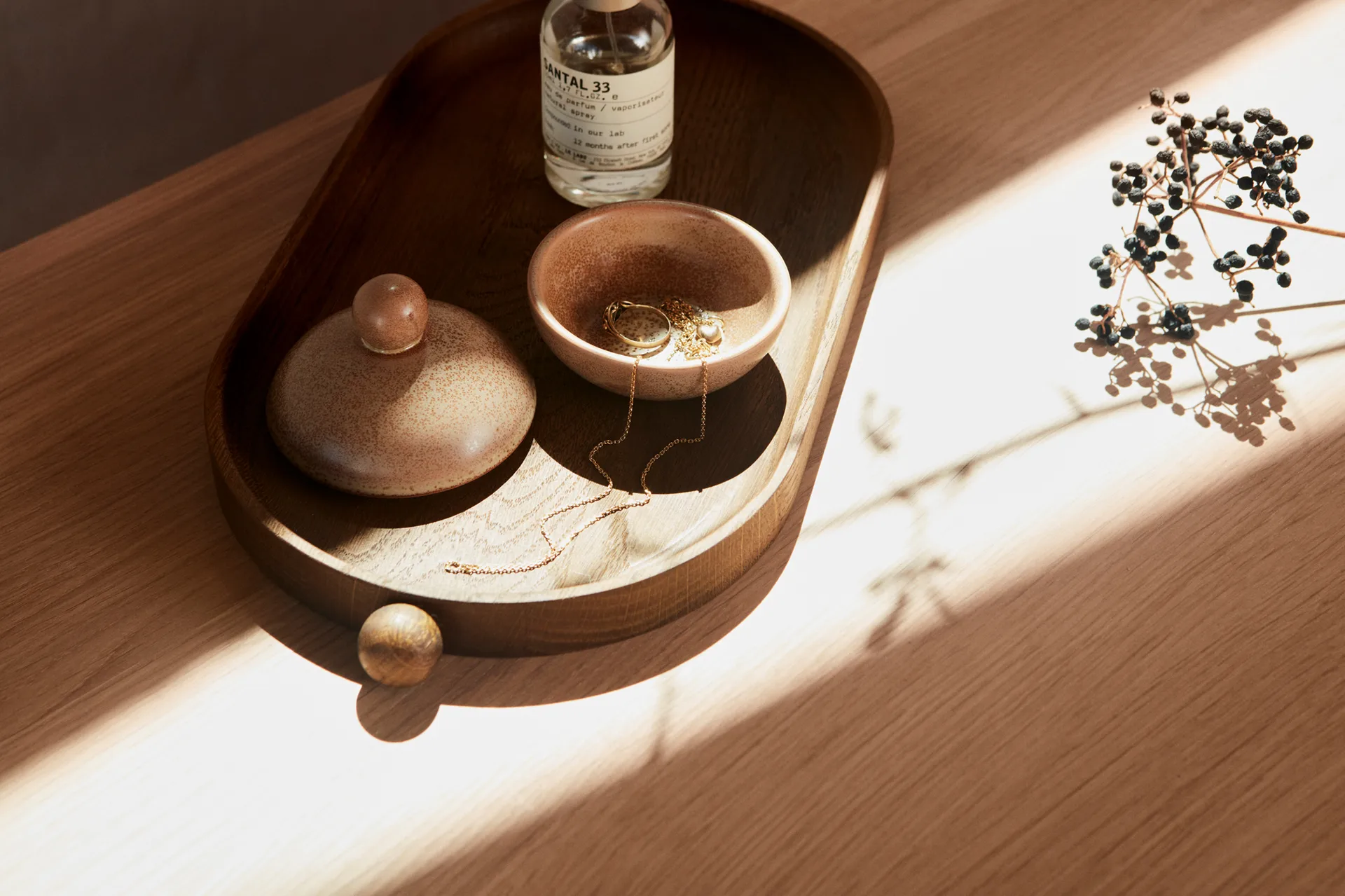 Inka wooden tray 18x38 cm, Dark OYOY