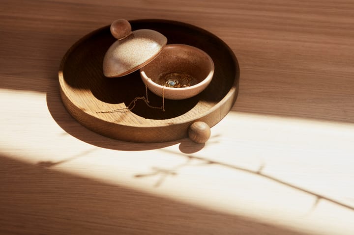 Inka wooden tray round Ø20 cm, Dark OYOY