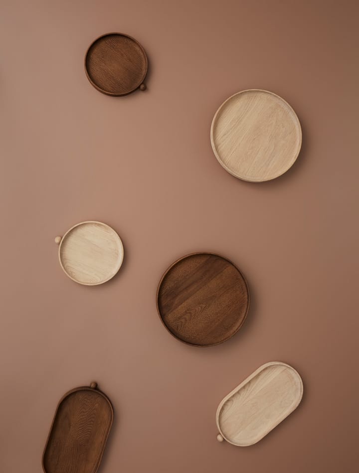 Inka wooden tray round Ø20 cm, Dark OYOY