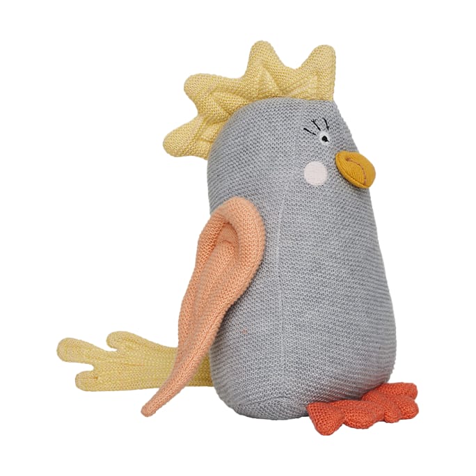 Kai parakeet plush toy - Off white-peach - OYOY