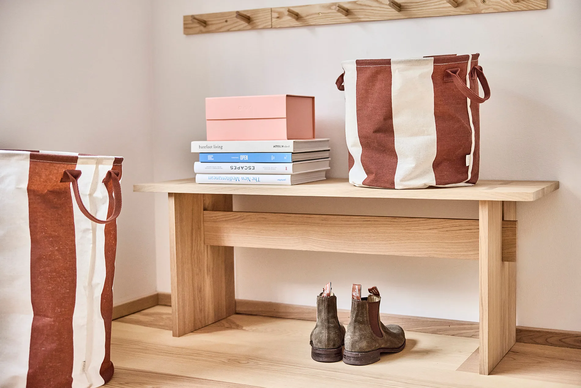 Kara storage basket large Ø38x54 cm, Nutmeg OYOY