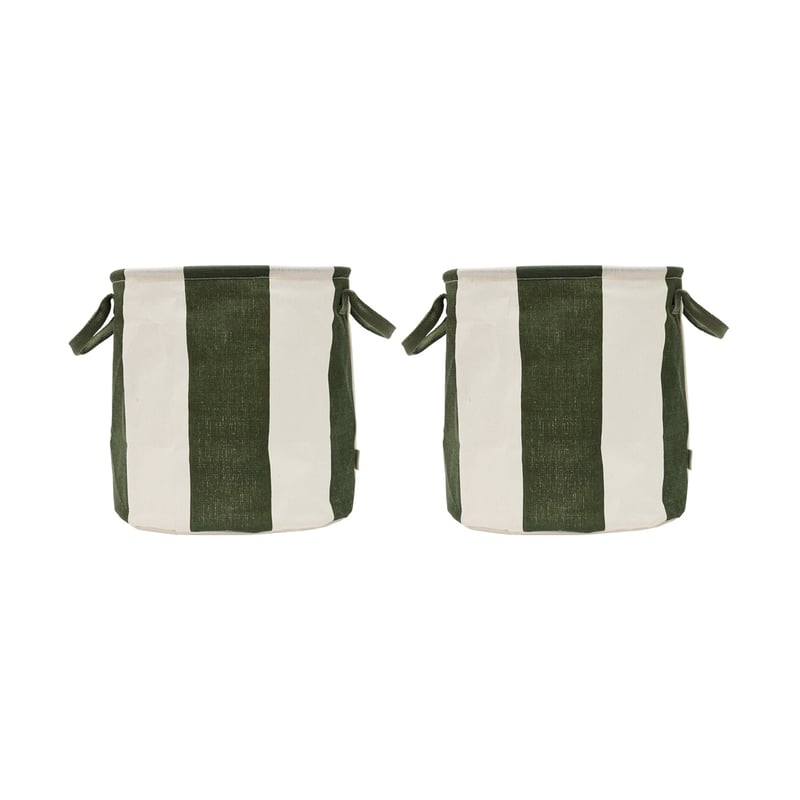 OYOY Kara storage basket medium 32xØ32 cm 2-pack Dark Green