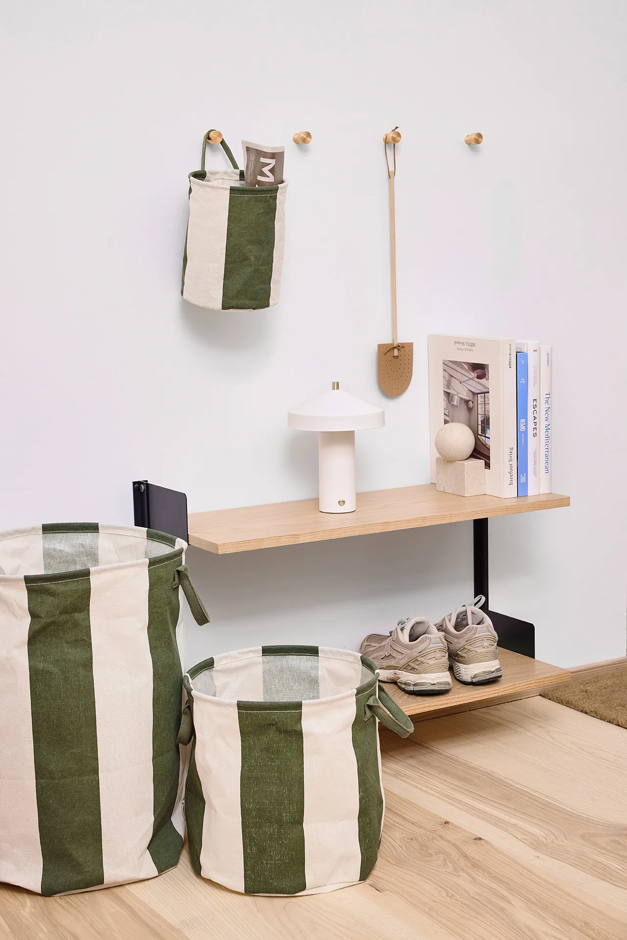 Kara storage basket small Ø18x22 cm 2-pack, Dark Green OYOY