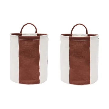 Kara storage basket small Ø18x22 cm 2-pack - Nutmeg - OYOY