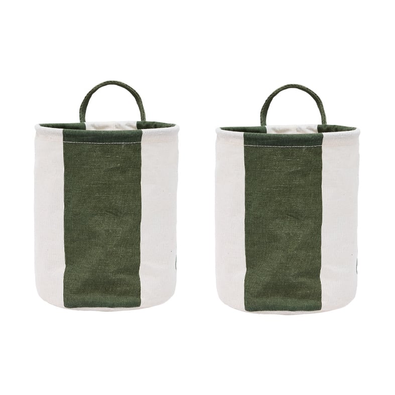 OYOY Kara storage basket small 22xØ18 cm 2-pack Dark Green