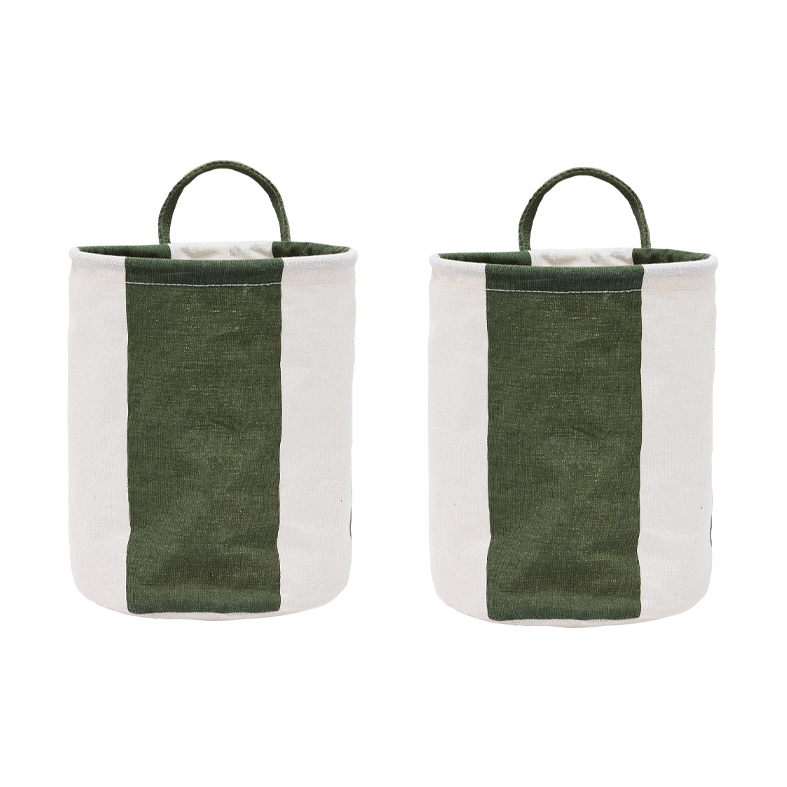 OYOY Kara storage basket small 22xØ18 cm 2-pack Dark Green