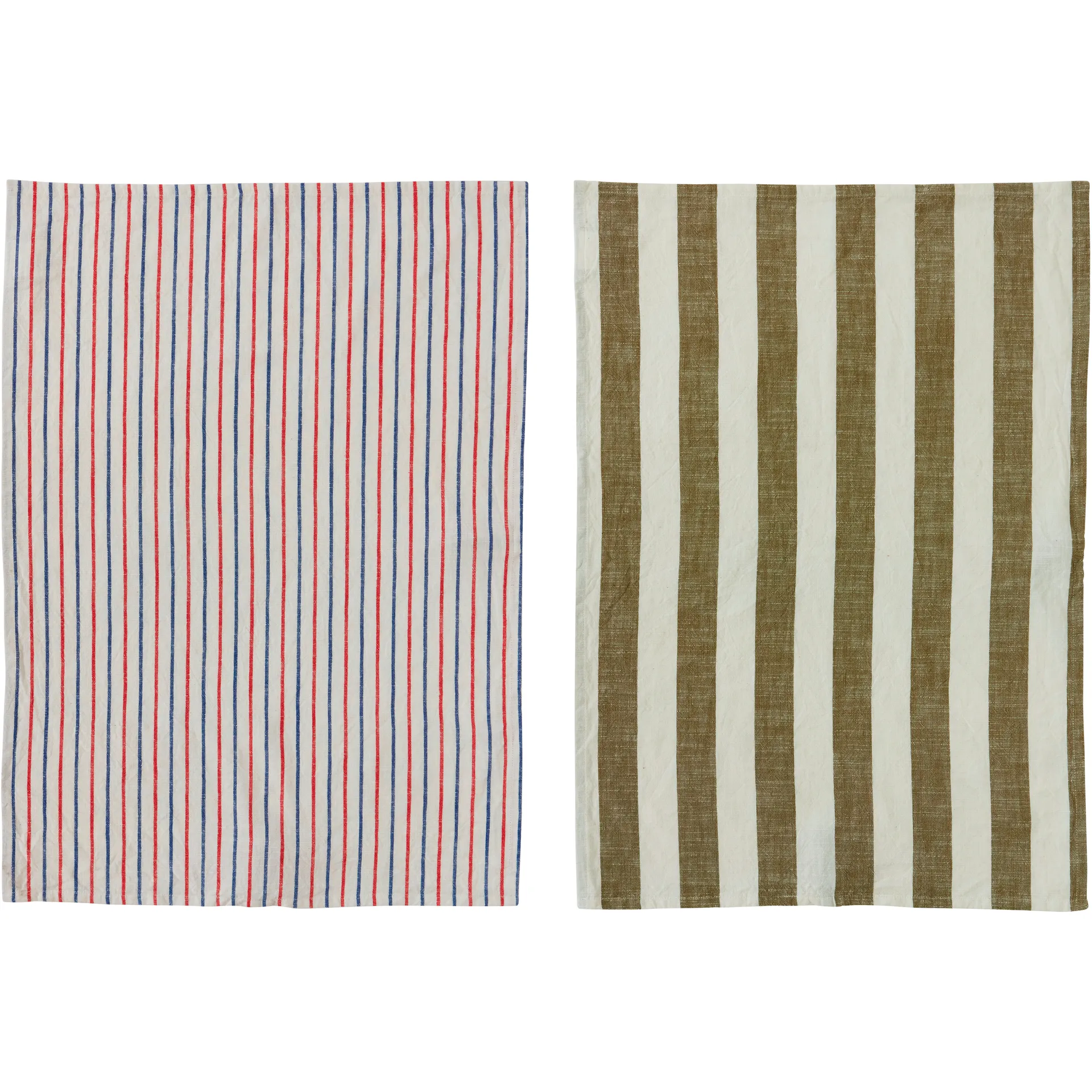 Kurin kitchen towel 50x70 cm 2-pack, Olive-off white OYOY