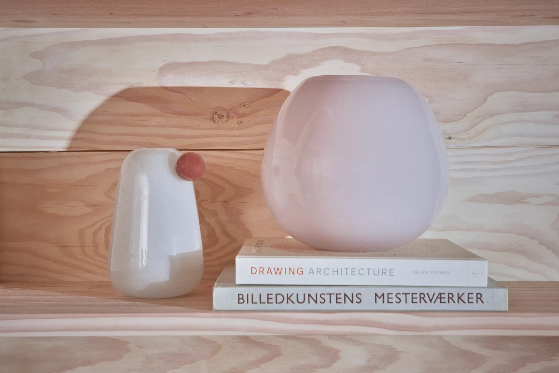 Lasi vase medium 21.5 cm, Taupe OYOY