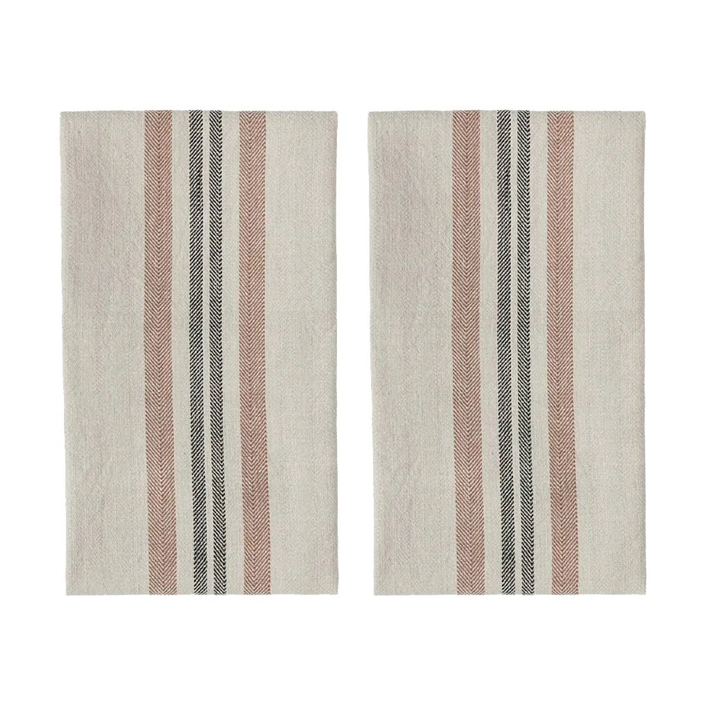 OYOY Linu kitchen towel 2-pack Caramel | Scandinavian Design | Kitchen tea towels | Pink