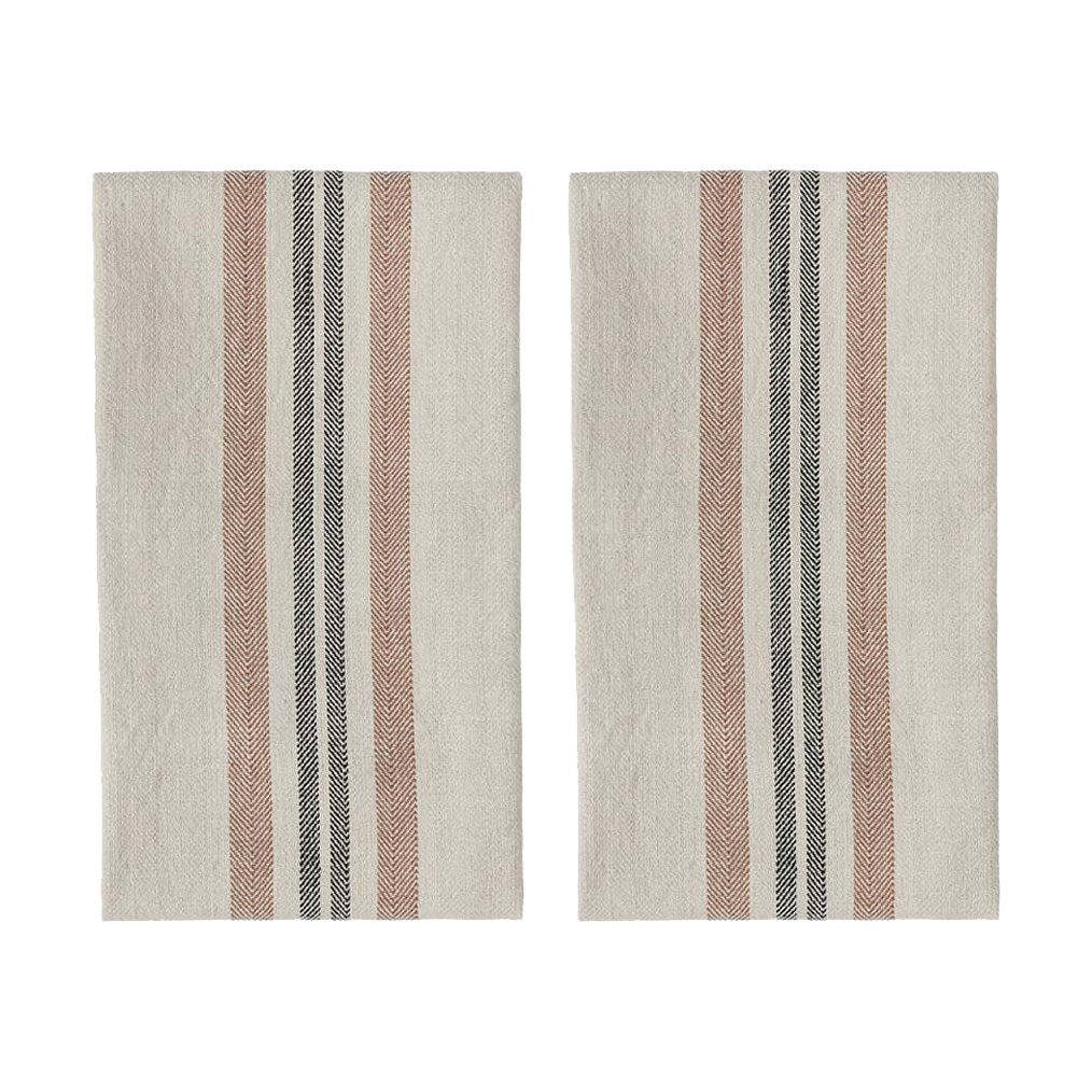 OYOY Linu kitchen towel 2-pack Caramel | Scandinavian Design | Kitchen tea towels | Pink