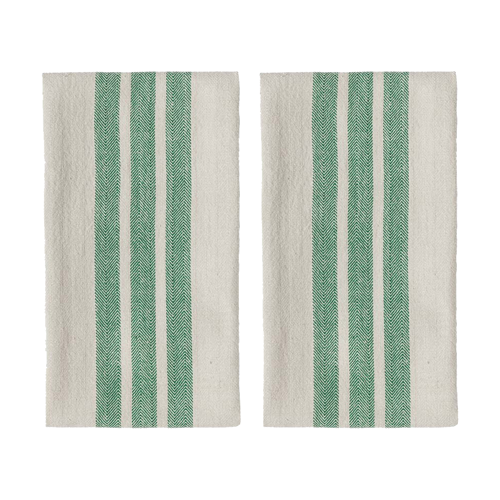 OYOY Linu kitchen towel 2-pack Green | Scandinavian Design | Kitchen tea towels | Green