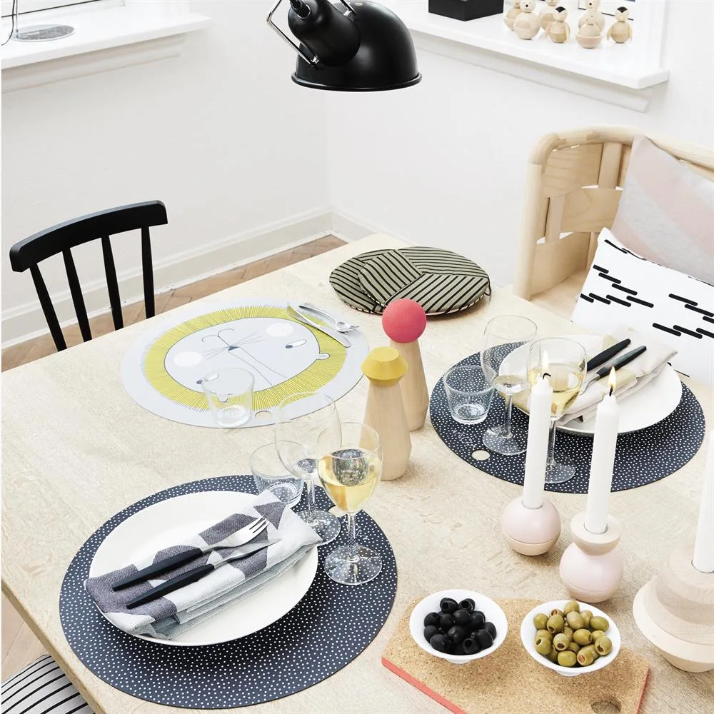 Lion placemat, grey OYOY