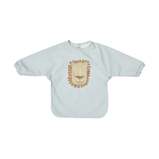 OYOY Lobo Lion bib with sleeves Ice blue