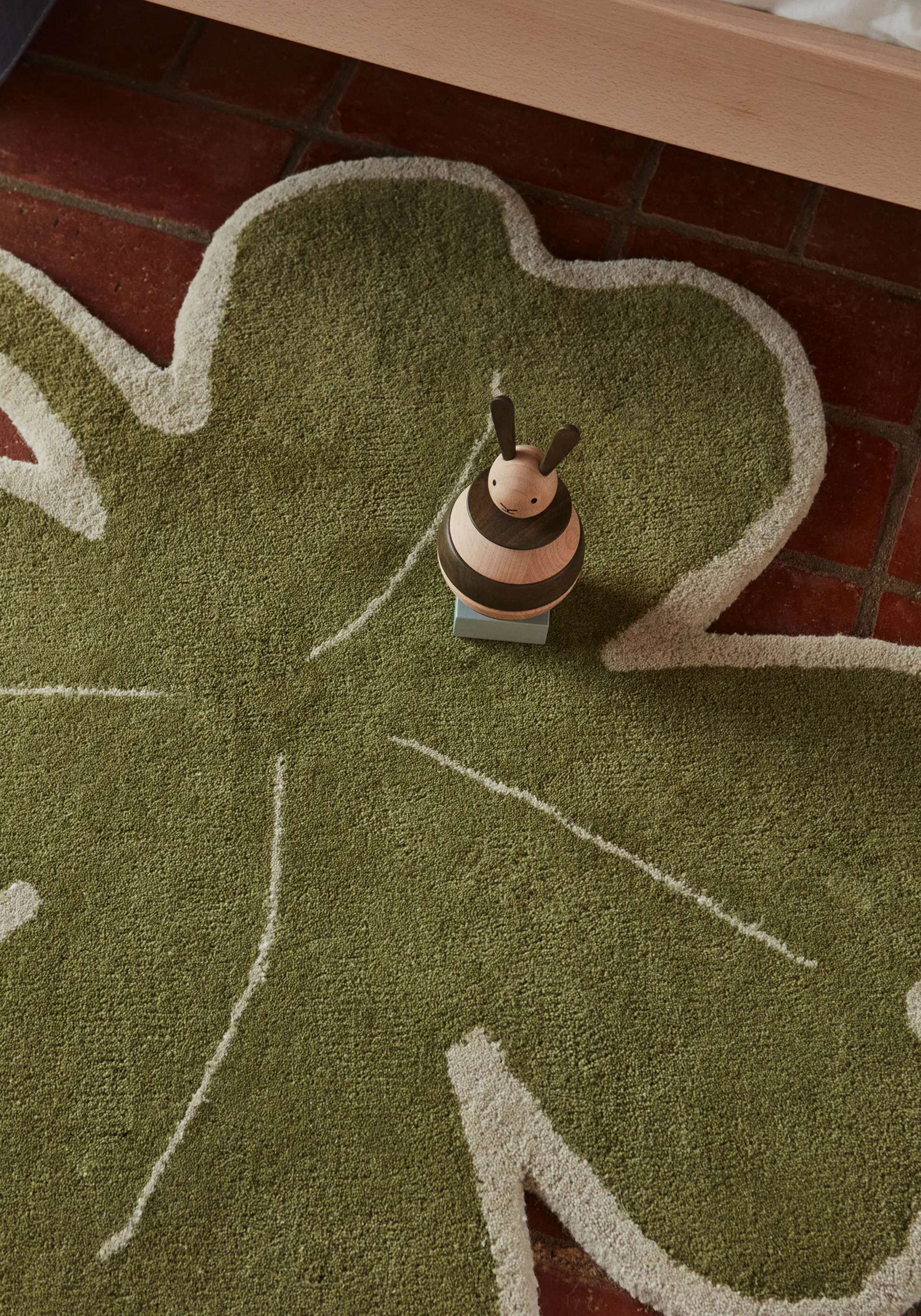 Lucky Clover rug 95x95 cm, Green OYOY