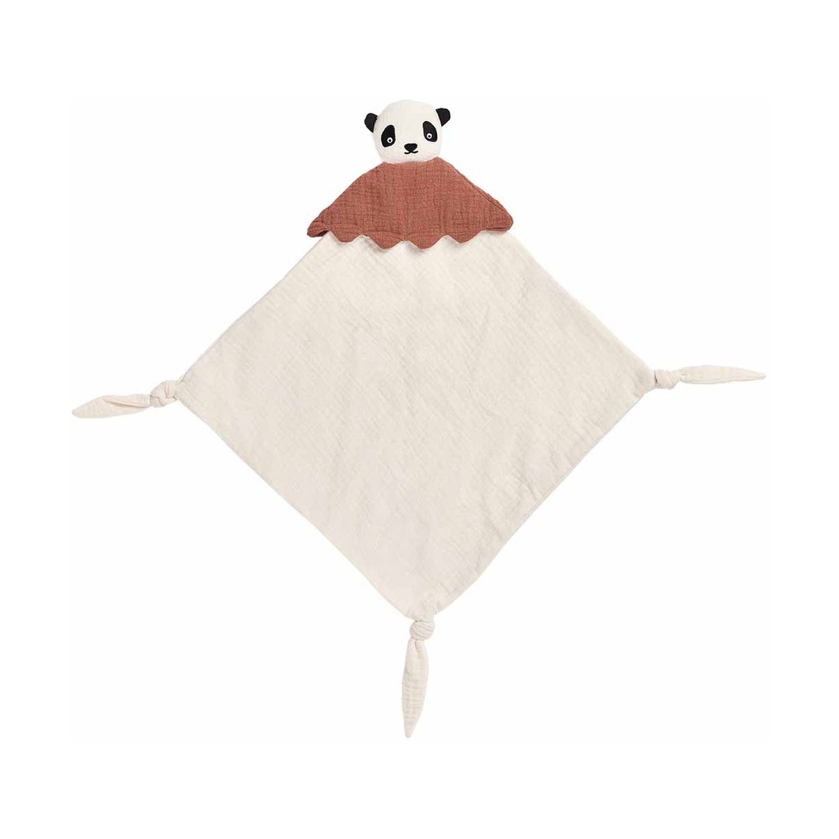 OYOY Lun Lun Panda baby blanket 40x40 cm Off-white | Scandinavian Design | Children's room accessories | White