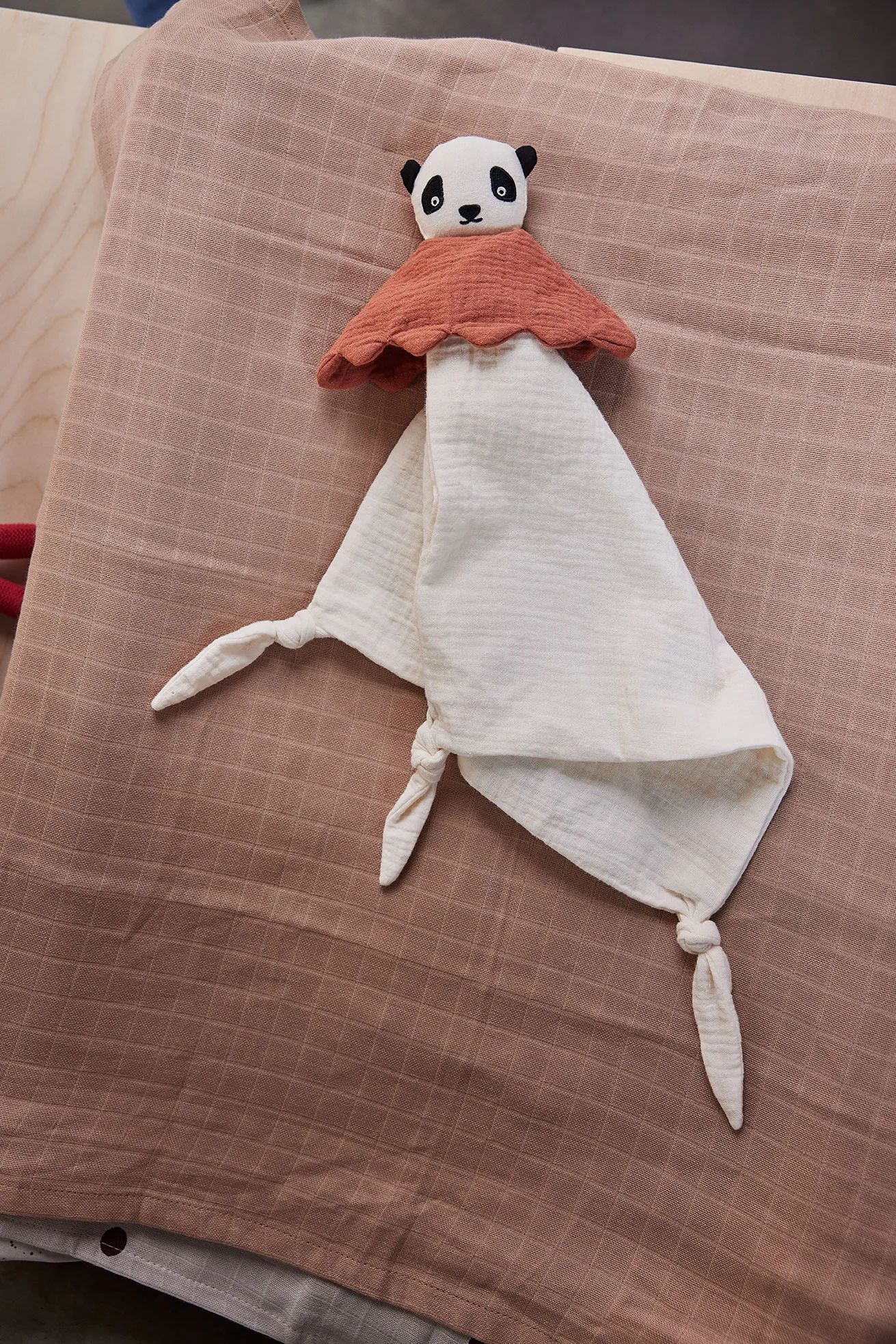 Lun Lun Panda baby blanket 40x40 cm, Off-white OYOY