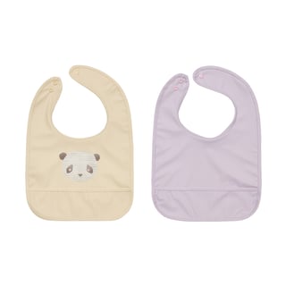 OYOY Lun Lun panda bib 2 pieces Vanilla-lavender
