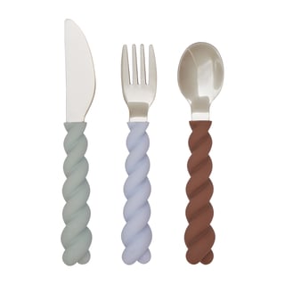 OYOY Mellow children"s cutleryset 3 pieces PaleMint-Choko-Ice Blue
