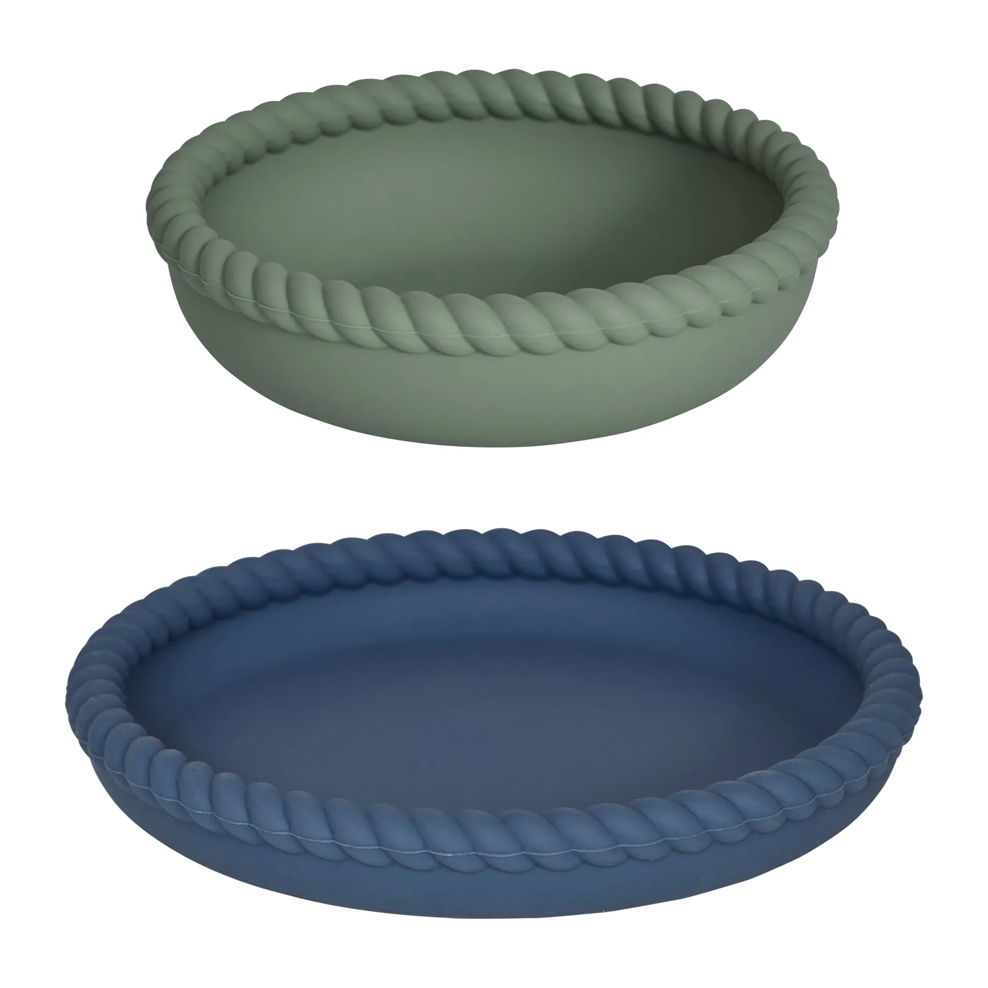 Mellow plate and bowl, Blue-Olive OYOY