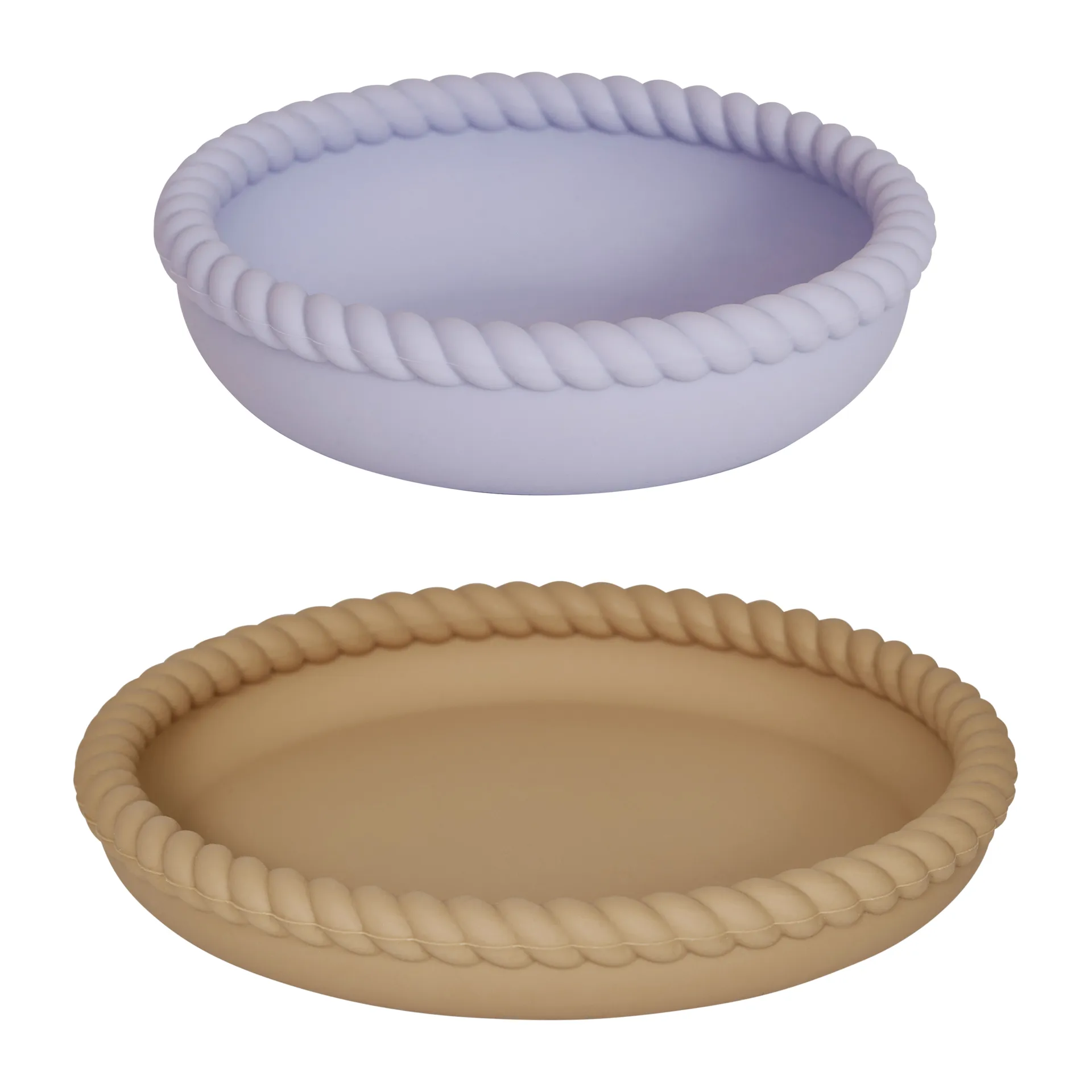 Mellow plate and bowl, Light Rubber-Lavender OYOY