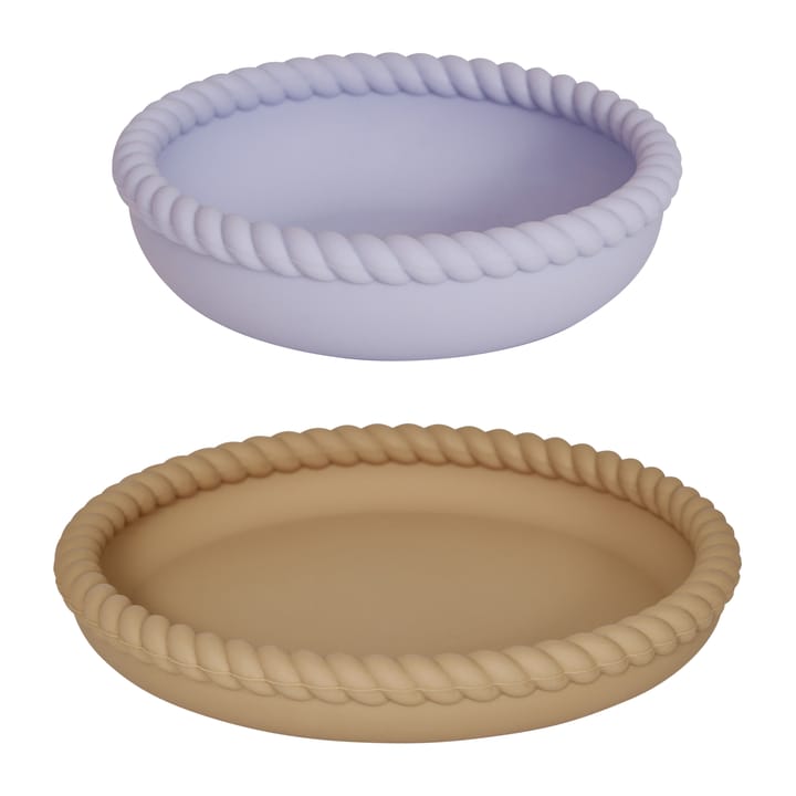 Mellow plate and bowl - Light Rubber-Lavender - OYOY