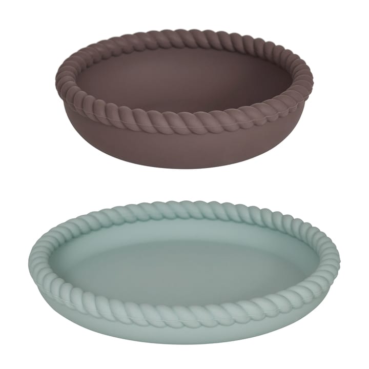 Mellow plate and bowl - Pale Mint-Choko - OYOY