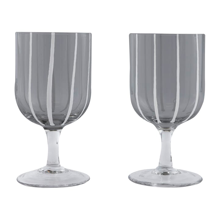 Mizu wine glass 2-pack - Grey-white - OYOY
