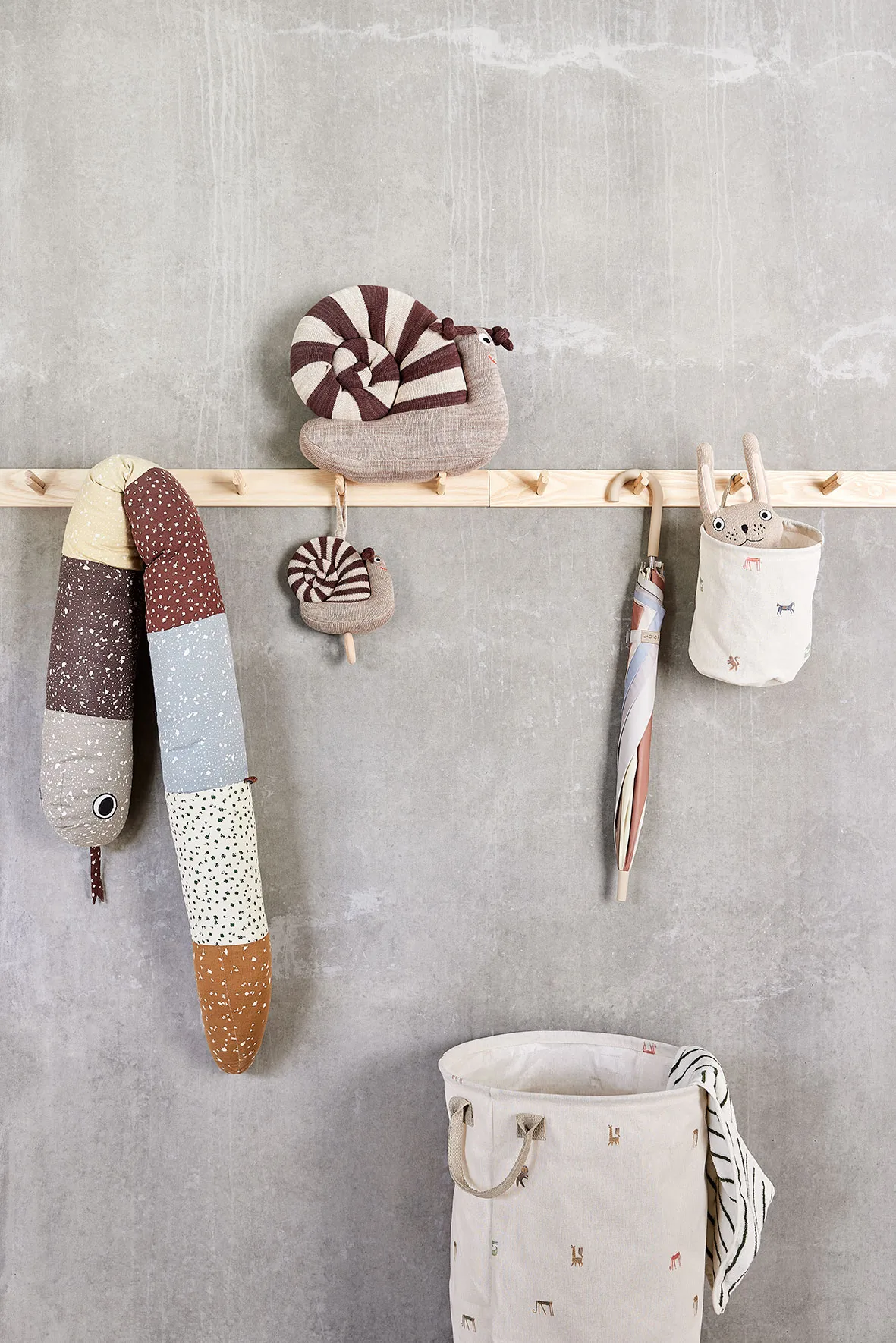 Moira storage basket small Ø18x22 cm 2 pieces, Multi OYOY