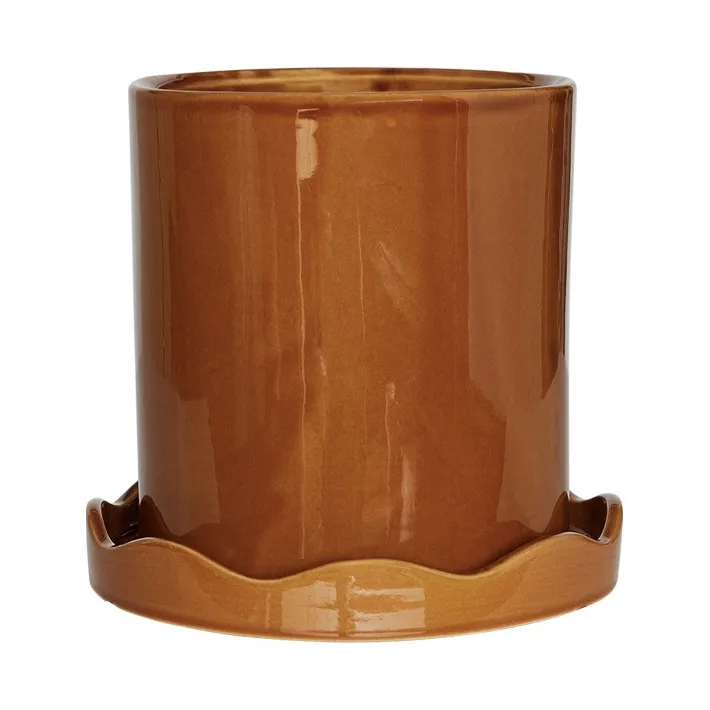 OYOY Living Design - Nami Plant Pot w/Saucer Small Amber
