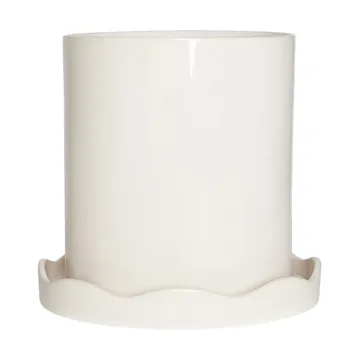 Nami pot with saucer Ø21.5 cm medium - White - OYOY
