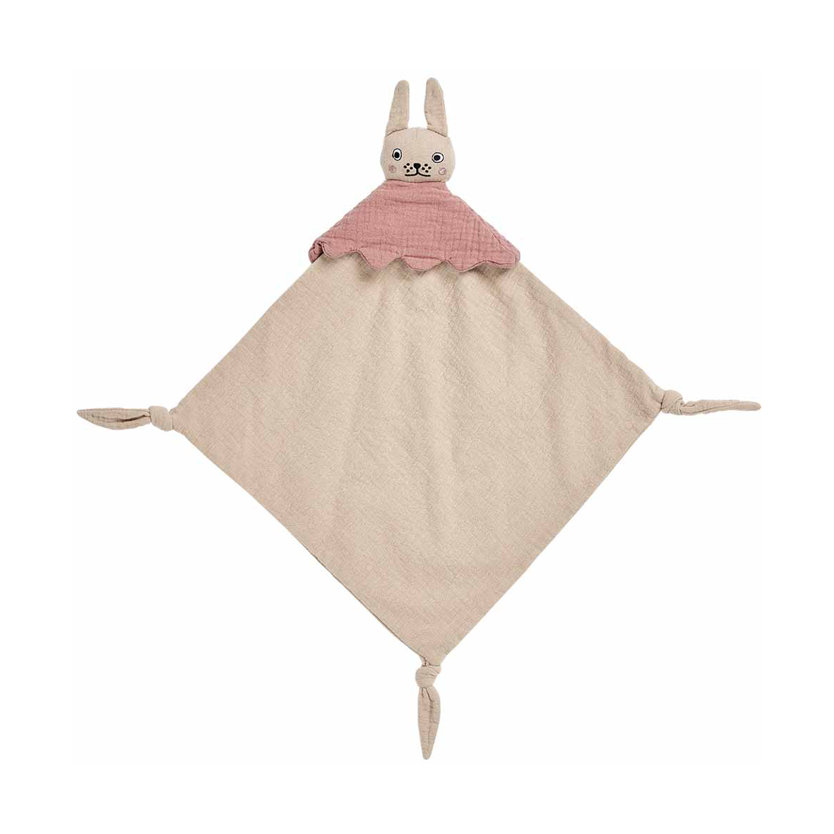 OYOY Ninka Rabbit baby blanket 40x40 cm Beige | Scandinavian Design | Children's room accessories | Beige