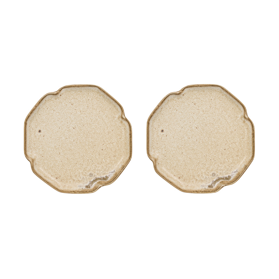 OYOY Nori dessert plate 13x15 cm 2-pack Latte