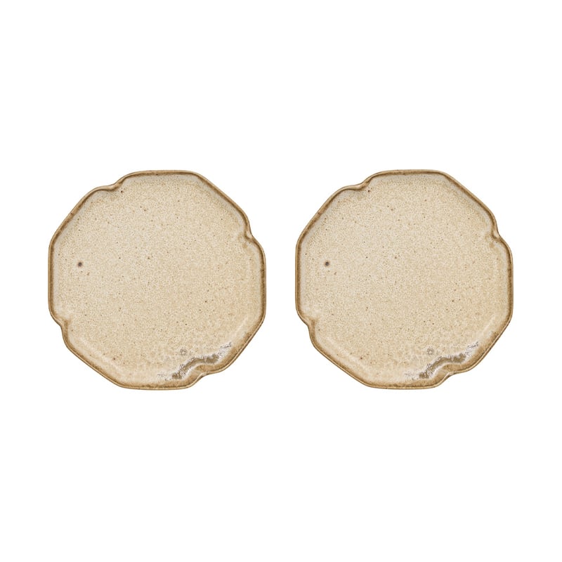 OYOY Nori dessert plate 13x15 cm 2-pack Latte