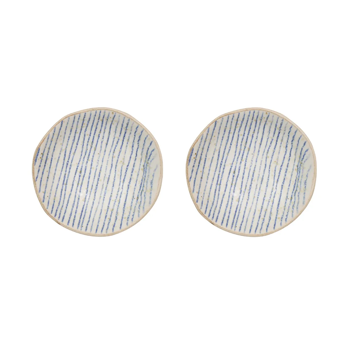 Nori striped bowl mini Ø8 cm 2-pack, Clay-optic Blue OYOY