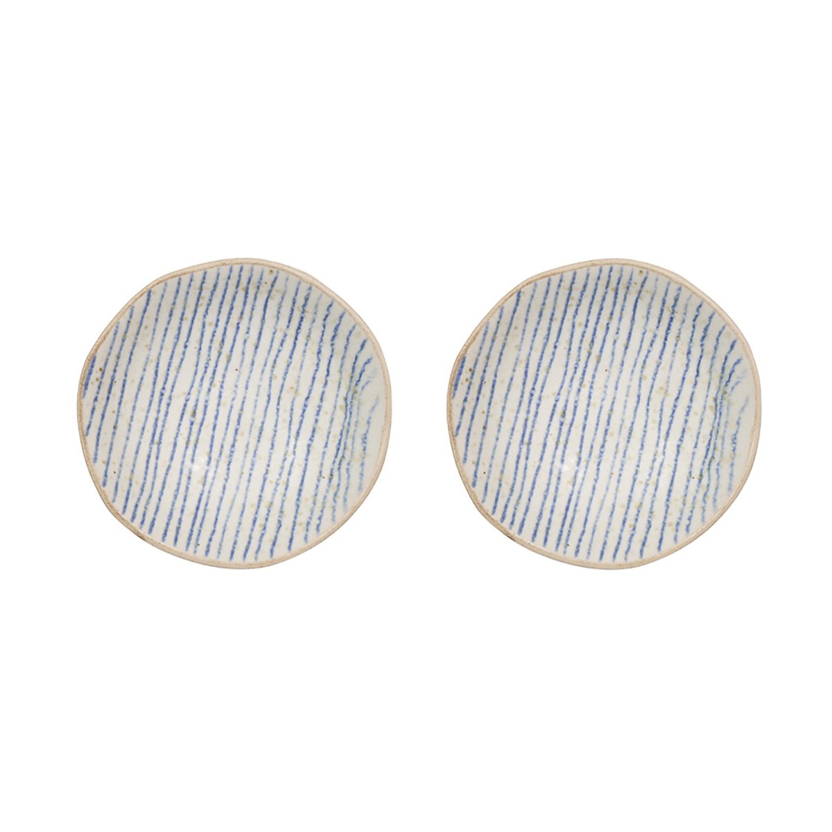 OYOY Nori striped bowl mini Ø8 cm 2-pack Clay-optic Blue