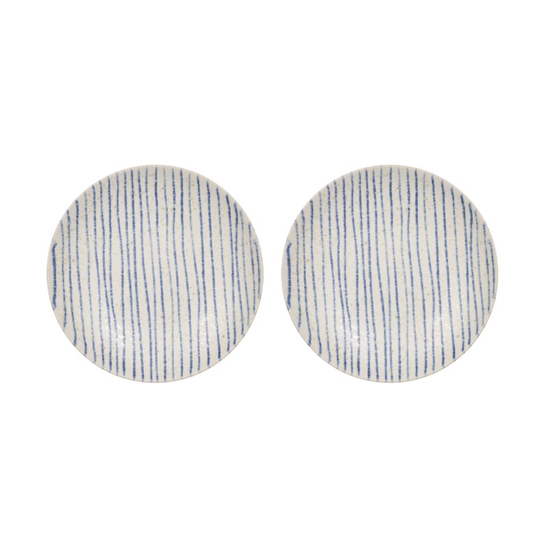 OYOY Nori striped bowl small Ø12.9 cm 2-pack Clay-optic Blue