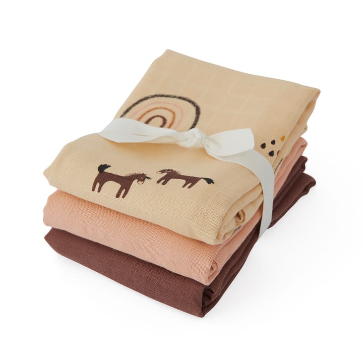 OYOY Mini Muslin Square towel/filt 3-pack - Rainbow - OYOY