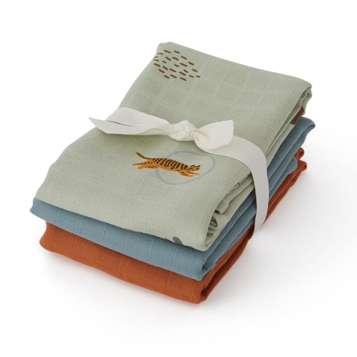 OYOY Mini Muslin Square towel/filt 3-pack - Tiger - OYOY