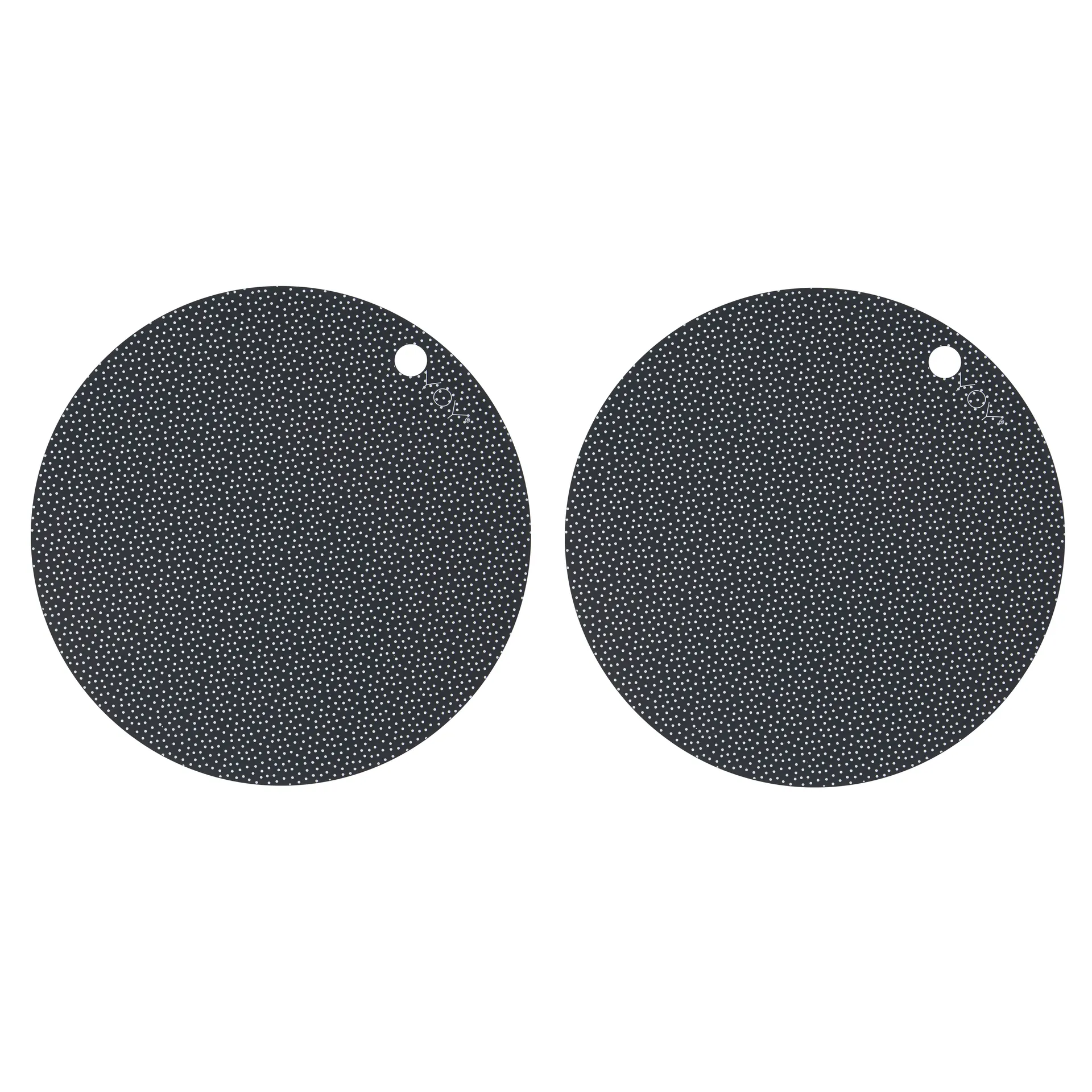 OYOY round placemat 2-pack, black, white dots OYOY