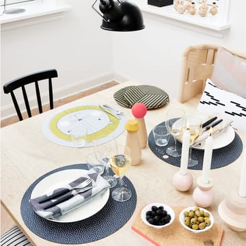 OYOY round placemat 2-pack - black, white dots - OYOY