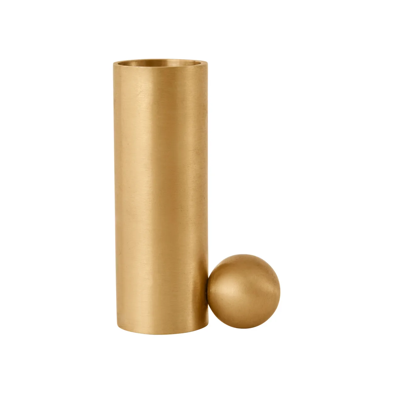OYOY Palloa candle high Brushed brass | Scandinavian Design | Candle holders | Gold-coloured