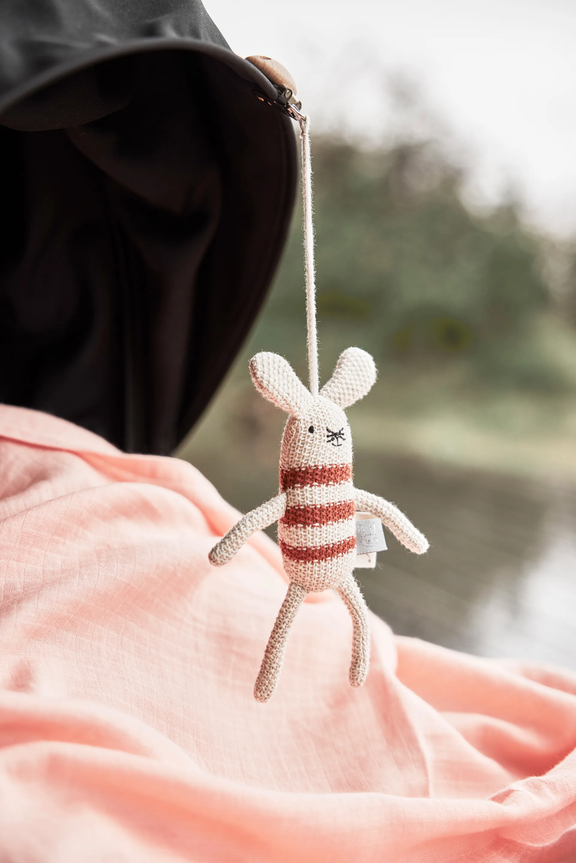 Panda children's blanket 2-pack, Khaki-rose OYOY