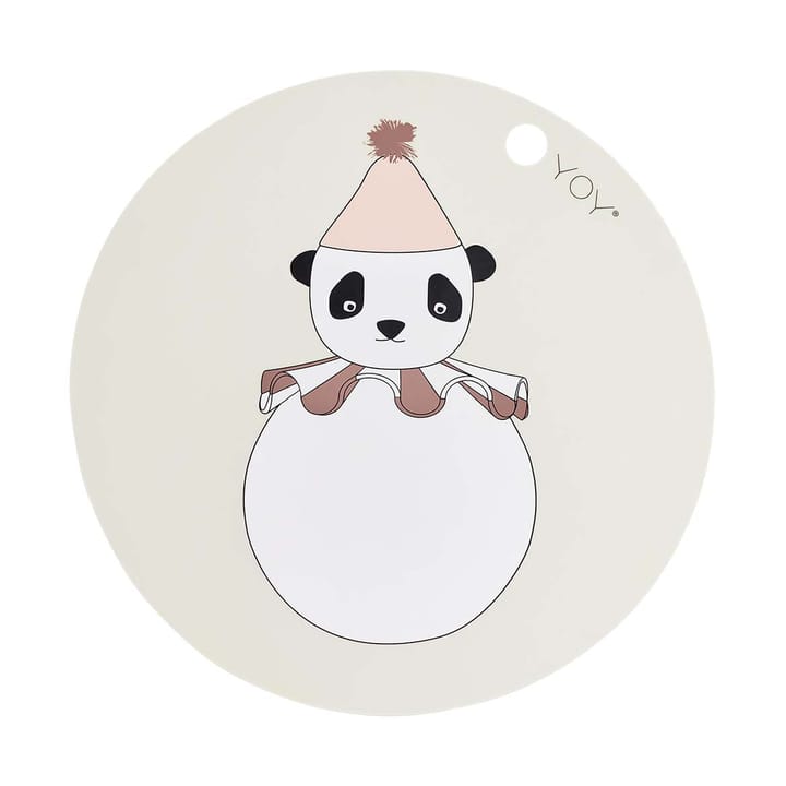 Panda Pompom placemat Ø39 cm - Off-white - OYOY