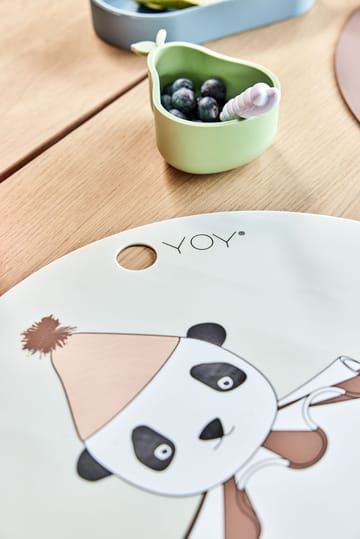 Panda Pompom placemat Ø39 cm - Off-white - OYOY