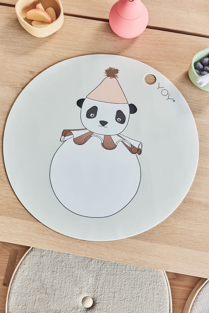 Panda Pompom placemat Ø39 cm - Off-white - OYOY