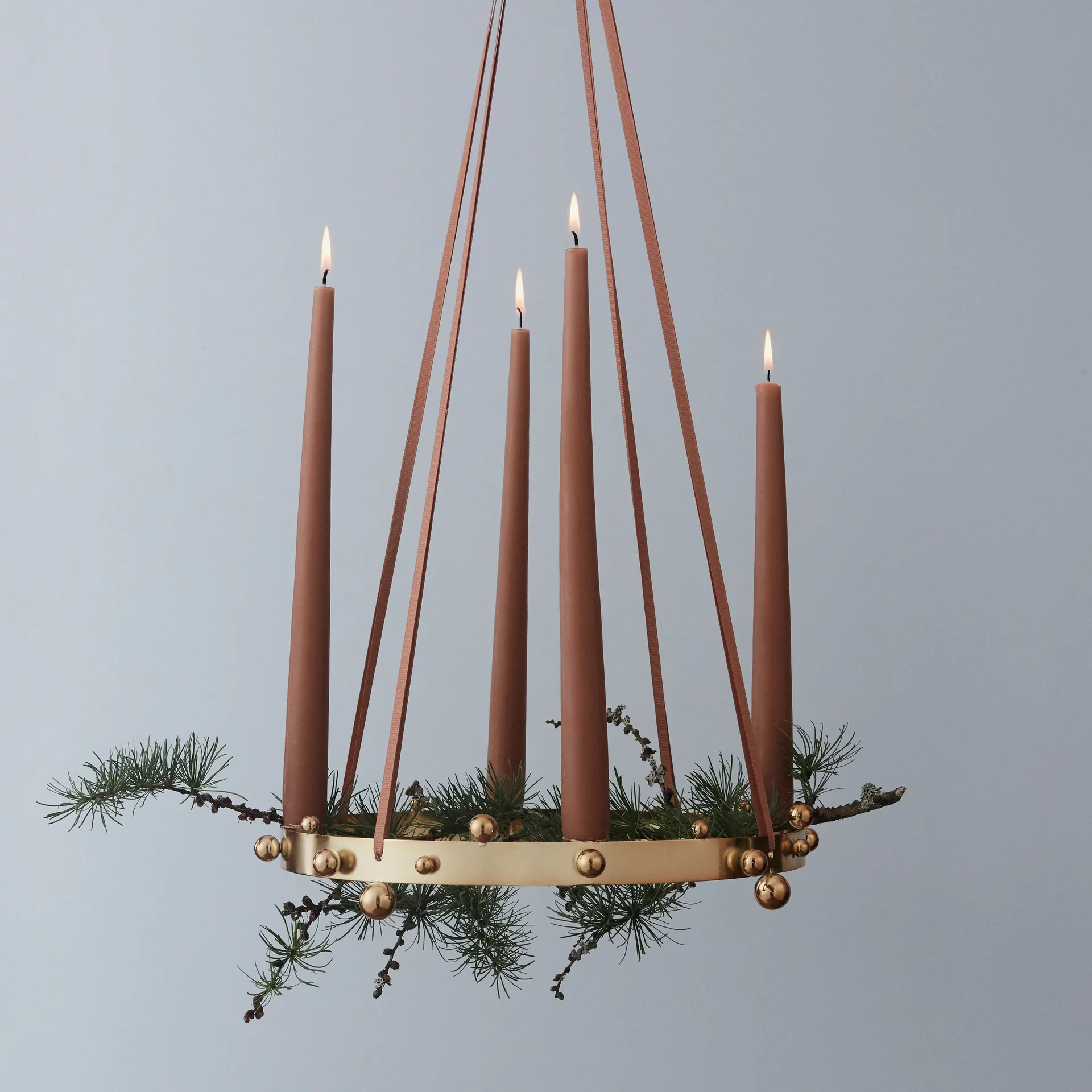 Pearl advent candle, brass OYOY