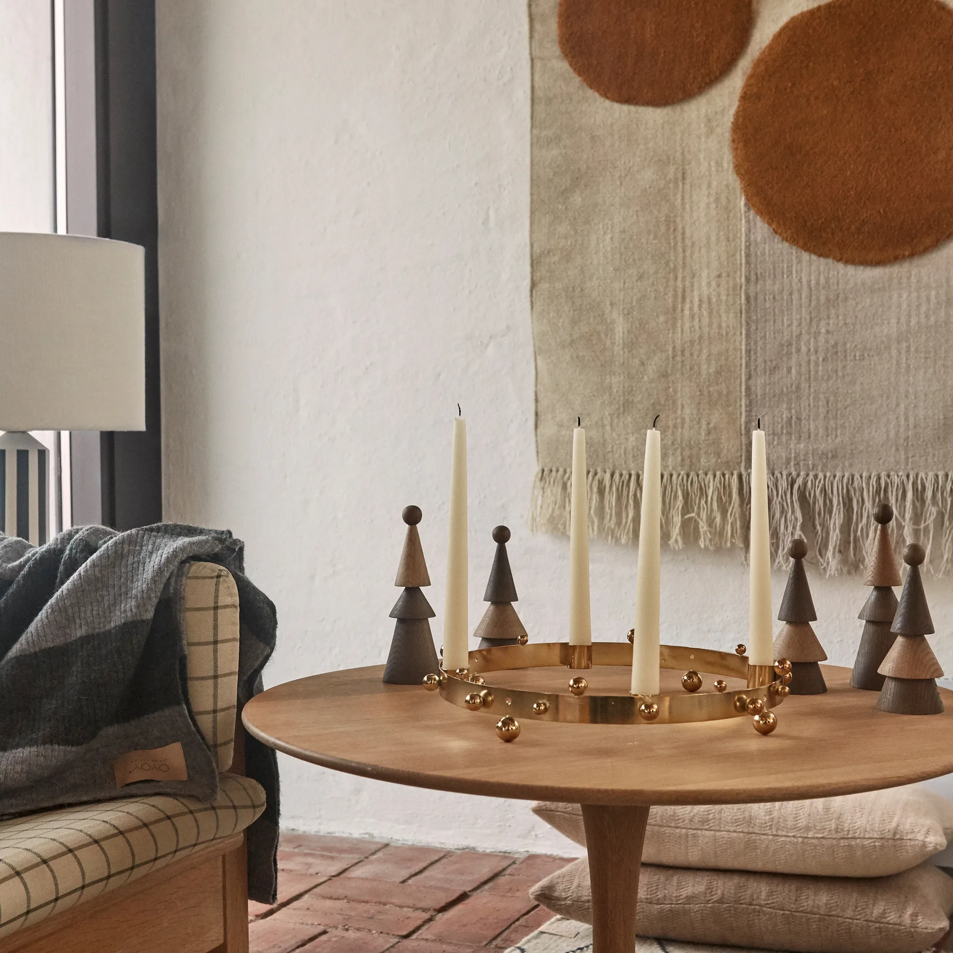 Pearl advent candle, brass OYOY